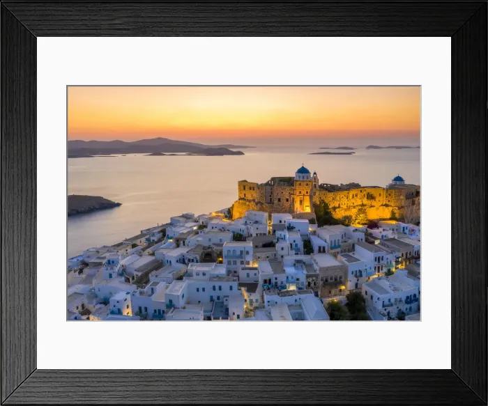Framed Print : Greece, Dodecanese Islands, Astypalaia, Chora Astypalaia (Astypalaia Town)