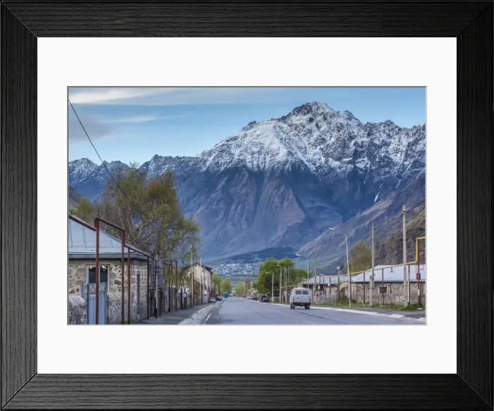 Framed Print : Georgia, Georgian Military Highway, Kazbegi-Stepantsminda, mountains Framed Print : Georgia, Georgian Military Highway, Kazbegi-Stepantsminda, mountains