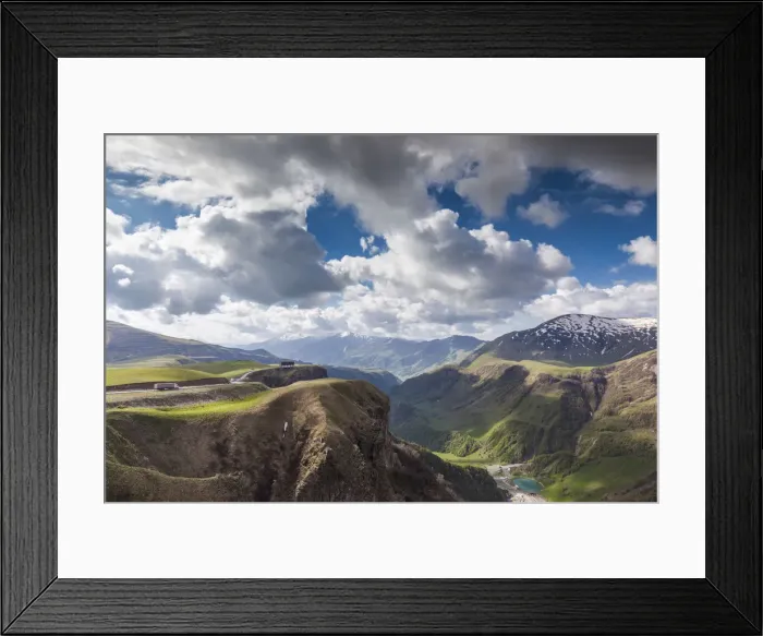Framed Print : Georgia, Georgian Military Highway, Kobi, mountain landscape Framed Print : Georgia, Georgian Military Highway, Kobi, mountain landscape