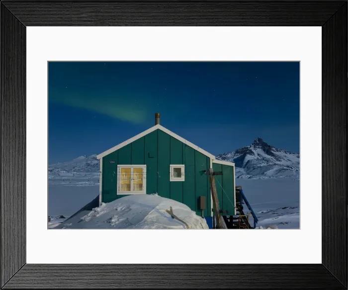 Framed Print : Aurora Borealis or Northern Polar Lights, Tasiilaq, E. Greenland Framed Print : Aurora Borealis or Northern Polar Lights, Tasiilaq, E. Greenland