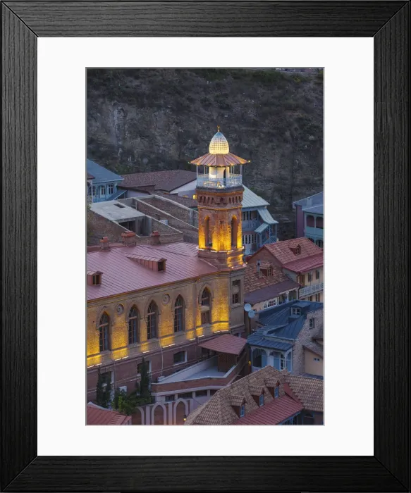 Framed Print : Georgia, Tbilisi, View of Old town and Tbilisi Mosque Framed Print : Georgia, Tbilisi, View of Old town and Tbilisi Mosque
