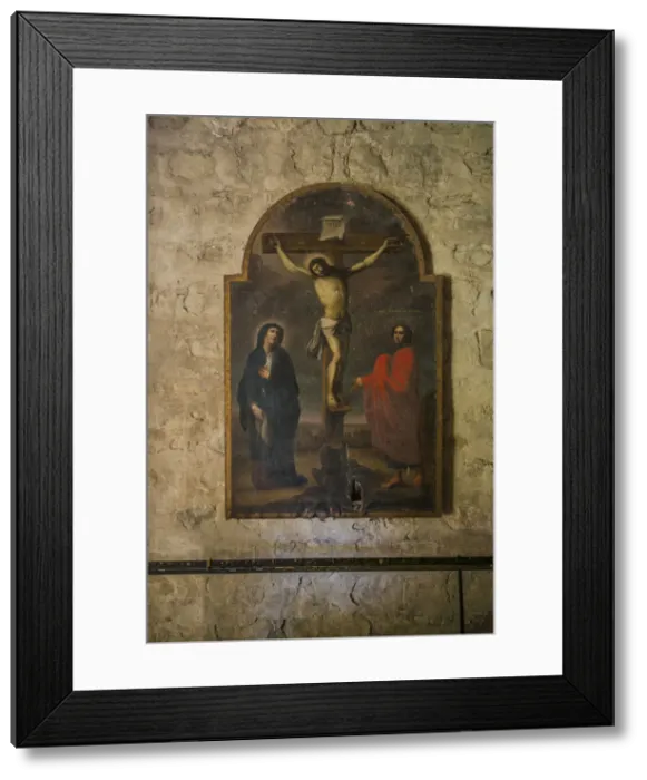 Framed Print : Georgia, Kakheti Area, Ikalto, Ikalto Monastery, 9th century, painting of the Crucifixion Framed Print : Georgia, Kakheti Area, Ikalto, Ikalto Monastery, 9th century, painting of the Crucifixion