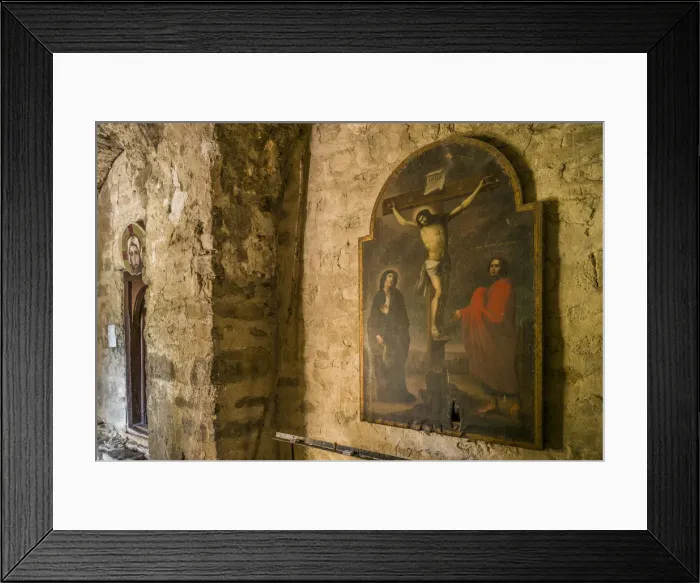 Framed Print : Georgia, Kakheti Area, Ikalto, Ikalto Monastery, 9th century, painting of the Crucifixion Framed Print : Georgia, Kakheti Area, Ikalto, Ikalto Monastery, 9th century, painting of the Crucifixion