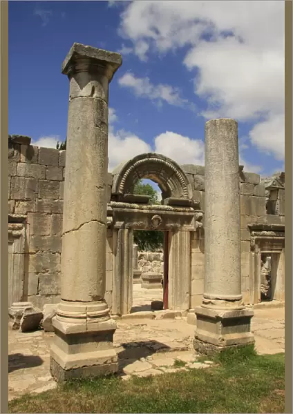 Israel, Upper Galilee. The remains of the ancient Synagogue in Baram