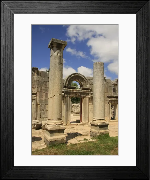Framed Print : Israel, Upper Galilee. The remains of the ancient Synagogue in Baram Framed Print : Israel, Upper Galilee. The remains of the ancient Synagogue in Baram