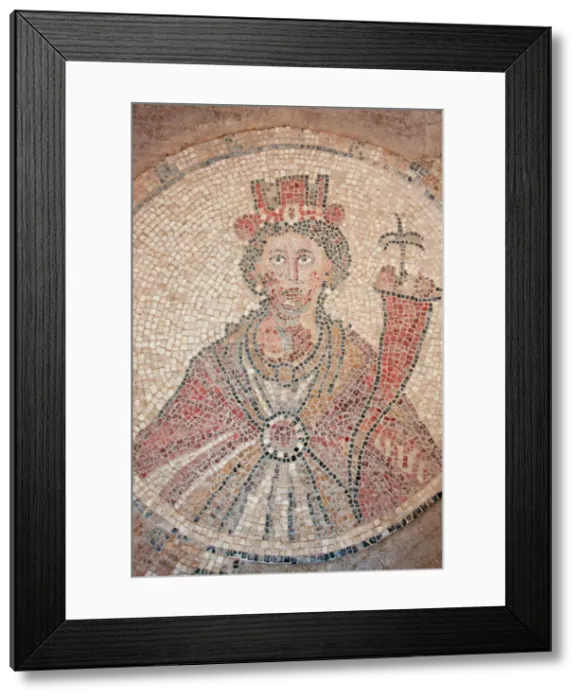 Framed Print : Israel, Beth Shean valley. A mosaic depicting Tyche the guardian Goddess of the city Framed Print : Israel, Beth Shean valley. A mosaic depicting Tyche the guardian Goddess of the city