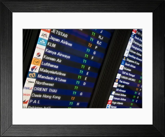 Framed Print : China, Hong Kong, Hong Kong airport, departure board Framed Print : China, Hong Kong, Hong Kong airport, departure board