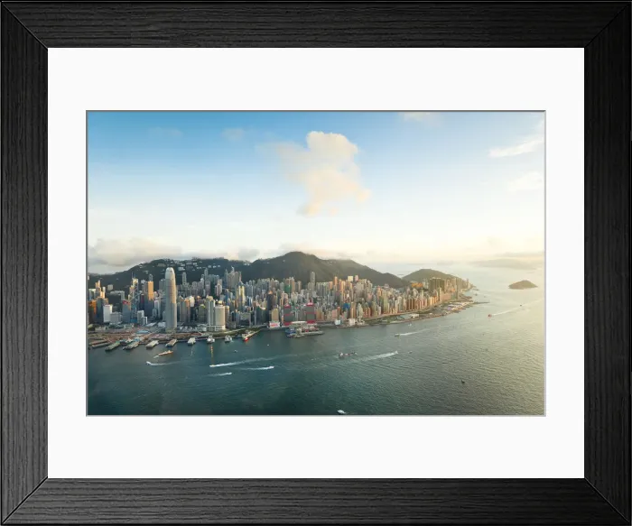 Framed Print : Hong Kong harbour, & Central skyline, Hong Kong Island, Hong Kong, China Framed Print : Hong Kong harbour, & Central skyline, Hong Kong Island, Hong Kong, China
