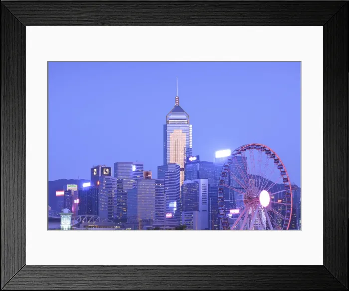 Framed Print : Hong Kong Cityscape With The Hong Kong Observation Wheel, Hong Kong, Special Framed Print : Hong Kong Cityscape With The Hong Kong Observation Wheel, Hong Kong, Special