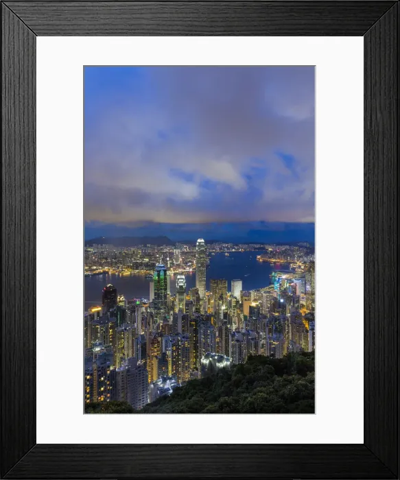 Framed Print : City skyline and Victoria Harbour viewed from Victoria Peak, Hong Kong, China Framed Print : City skyline and Victoria Harbour viewed from Victoria Peak, Hong Kong, China