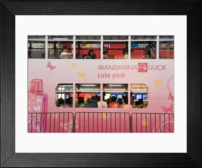 Framed Print : China, Hong Kong, Hong Kong Island, Central, tram Framed Print : China, Hong Kong, Hong Kong Island, Central, tram
