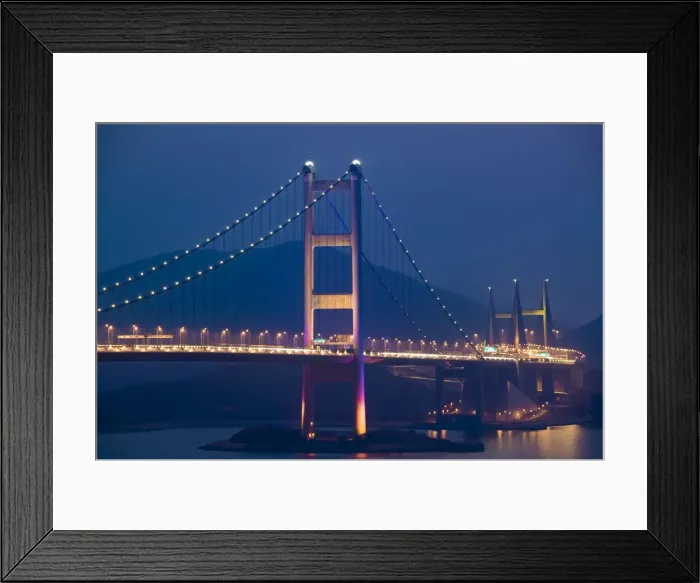 Framed Print : China, Hong Kong, New Territories, Tsing Ma Bridge, part of the Lantau Link Framed Print : China, Hong Kong, New Territories, Tsing Ma Bridge, part of the Lantau Link