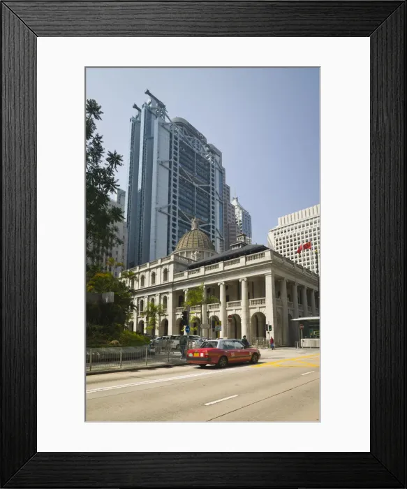 Framed Print : China, Hong Kong, Central, Legislative Council Building & HSBC Building