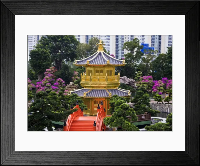 Framed Print : China, Hong Kong, Pagoda at Chi Lin Nunnery Chinese garden, Diamond Hill Framed Print : China, Hong Kong, Pagoda at Chi Lin Nunnery Chinese garden, Diamond Hill