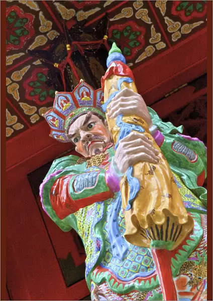 Statue Of Vaisravana One Of The Four Heavenly Kings At Wong Tai Sin Temple, Hong Kong