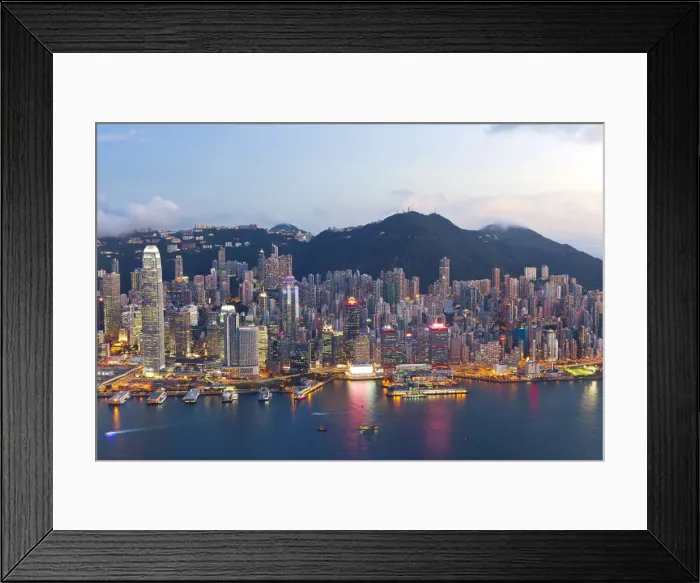 Framed Print : Hong Kong harbour, & Central skyline, Hong Kong Island, Hong Kong, China Framed Print : Hong Kong harbour, & Central skyline, Hong Kong Island, Hong Kong, China