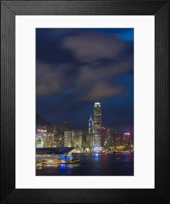 Framed Print : Elevated view, Harbour and Central district of Hong Kong Island and Victoria Peak Framed Print : Elevated view, Harbour and Central district of Hong Kong Island and Victoria Peak