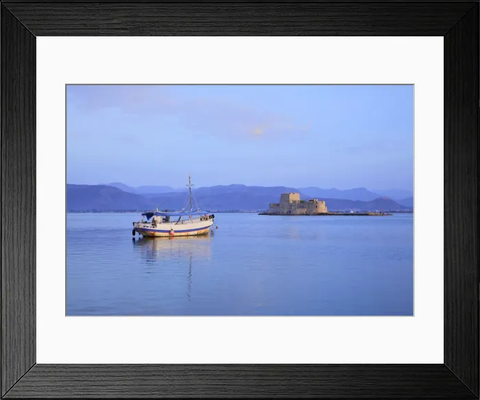 Framed Print : Bourtzi Castle at Sunrise, Nafplio, Argolis, The Peloponnese, Greece, Southern Europe Framed Print : Bourtzi Castle at Sunrise, Nafplio, Argolis, The Peloponnese, Greece, Southern Europe