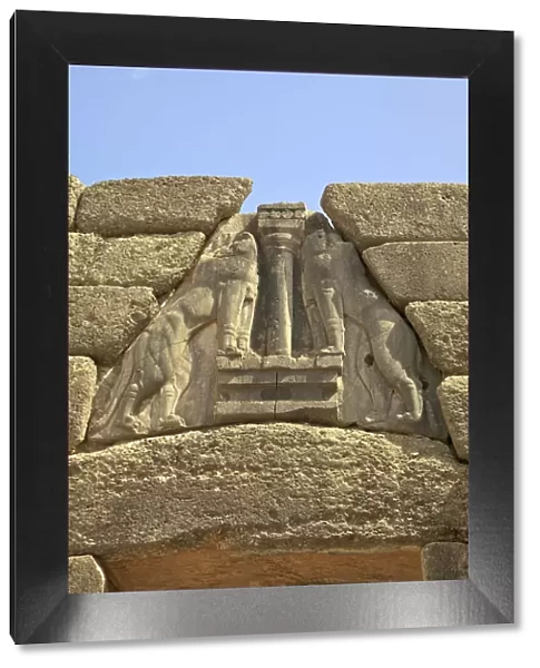 The Lion Gate, Mycenae, Argolis, The Peloponnese, Greece, Southern Europe