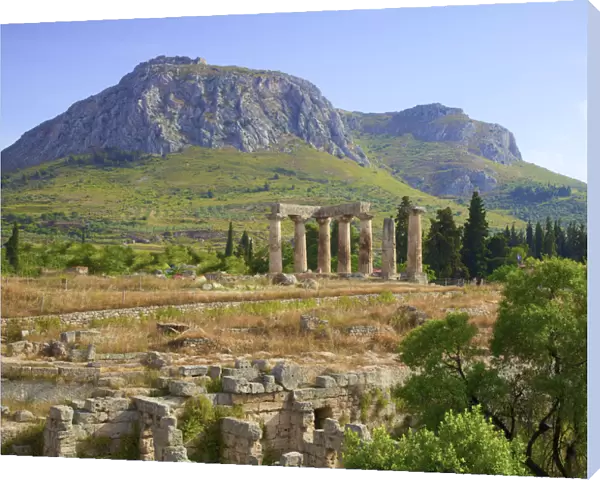 Temple of Apollo, Corinth, The Peloponnese, Greece, Southern Europe