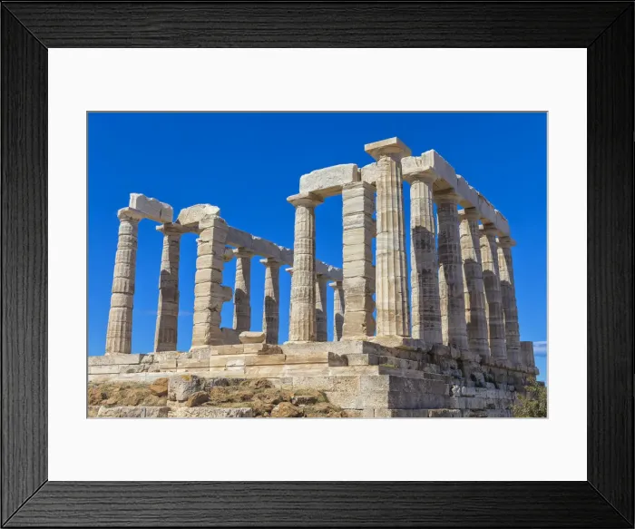 Framed Print : Poseidon temple (440 BC), Cape Sounio, Sounion, Attica, Greece Framed Print : Poseidon temple (440 BC), Cape Sounio, Sounion, Attica, Greece