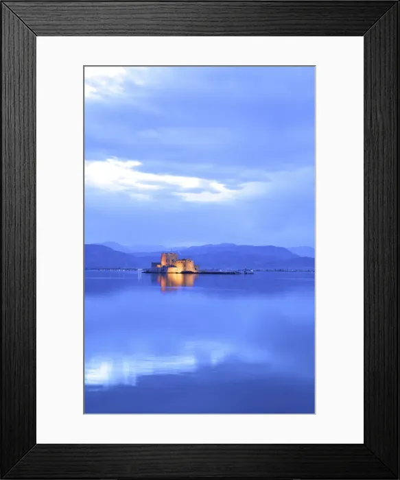 Framed Print : Bourtzi Castle at Dusk, Nafplio, Argolis, The Peloponnese, Greece, Southern Europe Framed Print : Bourtzi Castle at Dusk, Nafplio, Argolis, The Peloponnese, Greece, Southern Europe