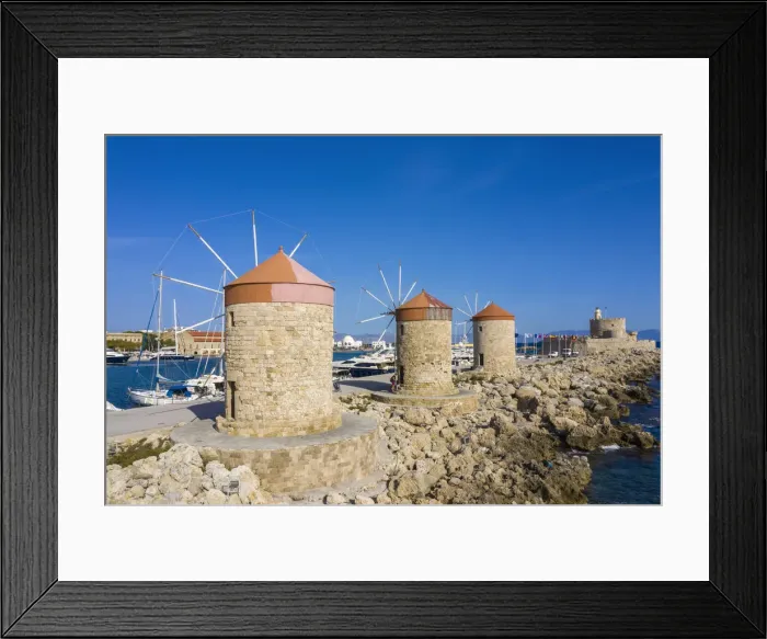Framed Print : Greece, Rhodes, Old Harbour Framed Print : Greece, Rhodes, Old Harbour