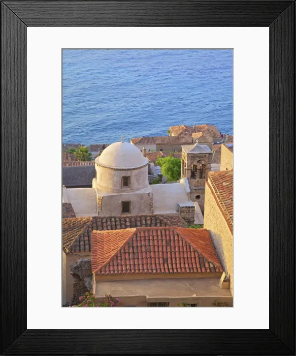 Framed Print : Panaghia Myrtidiotissa and Bell Tower, Monemvasia, Laconia, The Peloponnese, Greece Framed Print : Panaghia Myrtidiotissa and Bell Tower, Monemvasia, Laconia, The Peloponnese, Greece