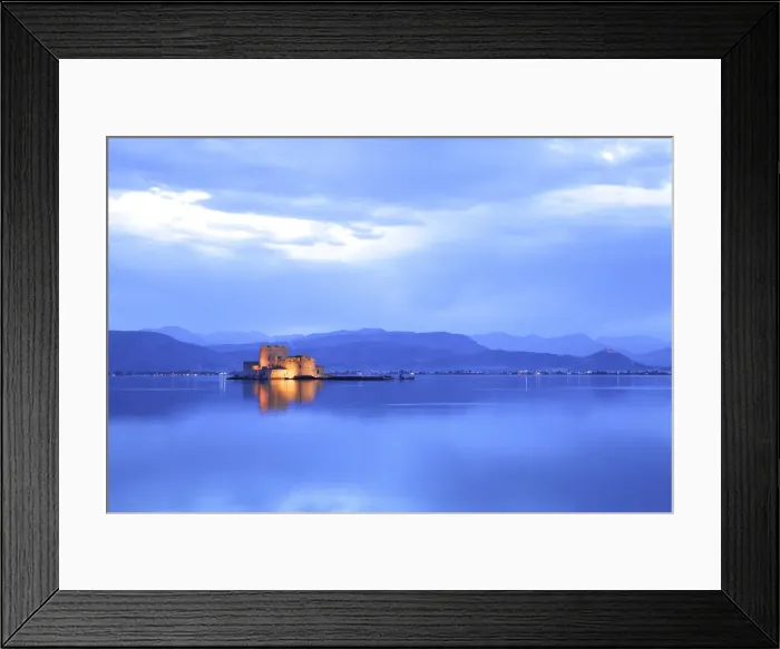 Framed Print : Bourtzi Castle at Dusk, Nafplio, Argolis, The Peloponnese, Greece, Southern Europe Framed Print : Bourtzi Castle at Dusk, Nafplio, Argolis, The Peloponnese, Greece, Southern Europe