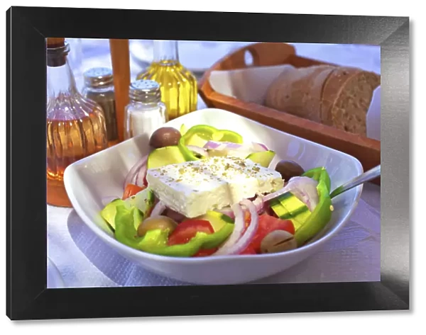 Greek Salad, Symi, Dodecanese, Greek Islands, Greece, Europe