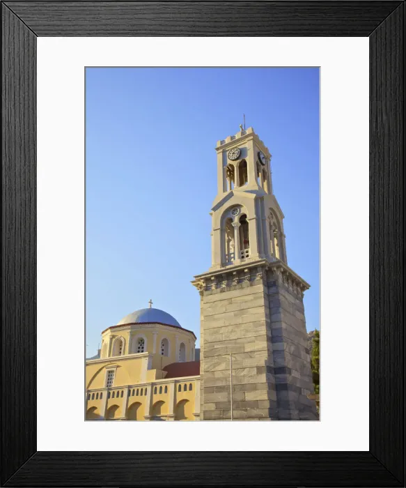 Framed Print : Church Of The Metamorphosis And Clock Tower, Pothia, Kalymnos, Dodecanese, Greek Islands Framed Print : Church Of The Metamorphosis And Clock Tower, Pothia, Kalymnos, Dodecanese, Greek Islands