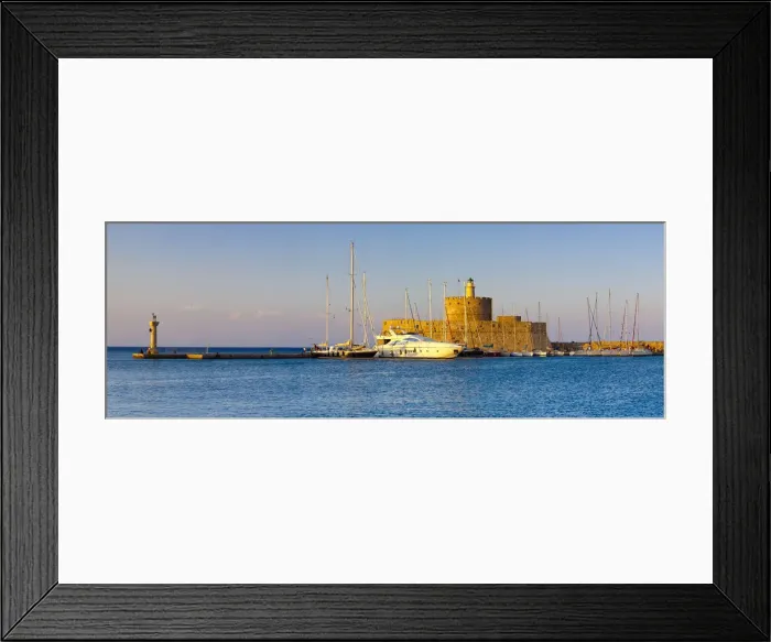 Framed Print : Agios Nikolaos Lighthouse & entrance to Mandraki Harbour, Rhodes Town, Rhodes, Greece Framed Print : Agios Nikolaos Lighthouse & entrance to Mandraki Harbour, Rhodes Town, Rhodes, Greece