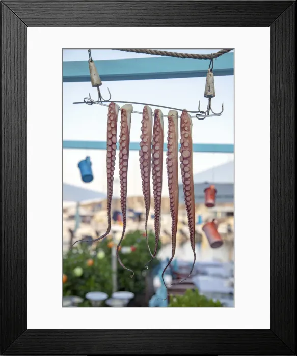 Framed Print : Greece, Cyclades Islands, Kythnos, Loutra Harbour