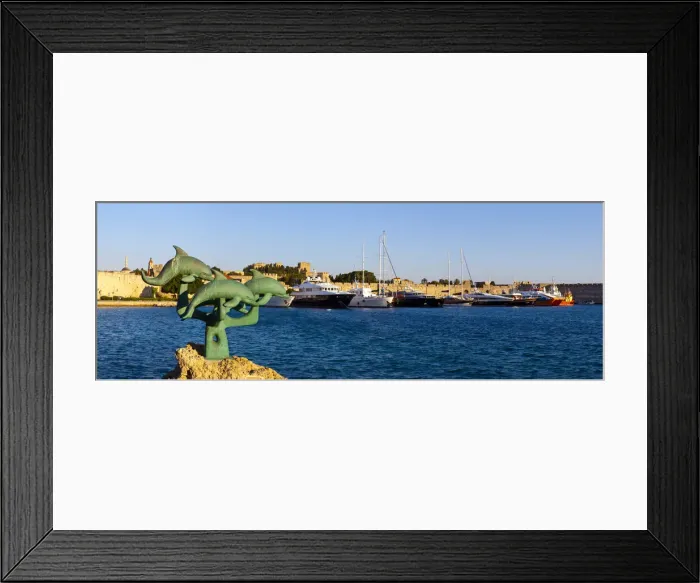 Framed Print : City Walls & Harbour, Rhodes Town, Rhodes, Greece Framed Print : City Walls & Harbour, Rhodes Town, Rhodes, Greece