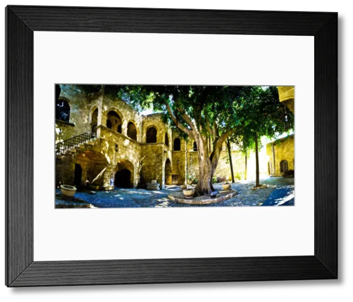 Framed Print : Medieval Architecture, Rhodes Town, Rhodes, Greece Framed Print : Medieval Architecture, Rhodes Town, Rhodes, Greece