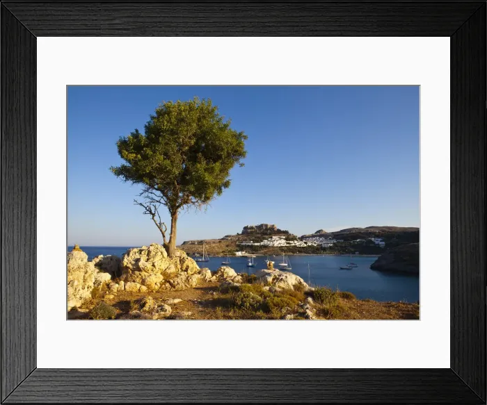 Framed Print : Lindos Acropolis & Village, Lindos, Rhodes, Greece