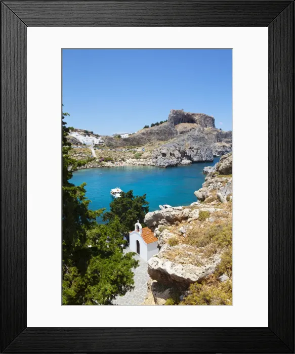 Framed Print : Lindos Acropolis & harbour, Lindos, Rhodes, Greece Framed Print : Lindos Acropolis & harbour, Lindos, Rhodes, Greece