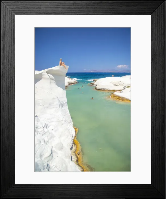 Framed Print : Greece, Cyclades Islands, Milos, Sarakiniko Beach (MR)