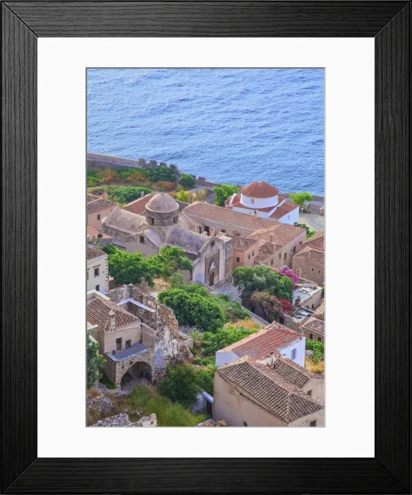 Framed Print : Aghios Nikolaos and Panaghia Chrisaffitisa, Monemvasia, Laconia, The Peloponnese, Greece Framed Print : Aghios Nikolaos and Panaghia Chrisaffitisa, Monemvasia, Laconia, The Peloponnese, Greece