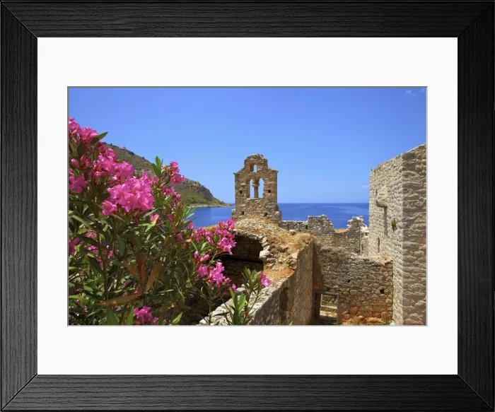 Framed Print : Ruined Church, Limeni, Mani Peninsula, The Peloponnese, Greece, Southern Europe Framed Print : Ruined Church, Limeni, Mani Peninsula, The Peloponnese, Greece, Southern Europe