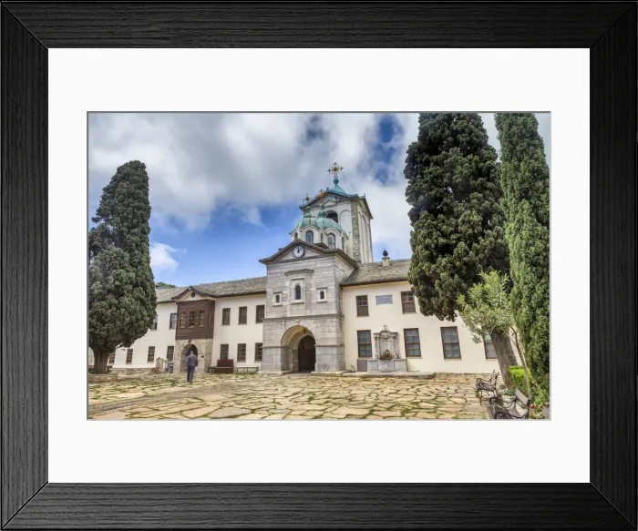 Framed Print : Kyriakon, main church (1866), Romanian Skete Prodromos, St John Baptist skete, Mount