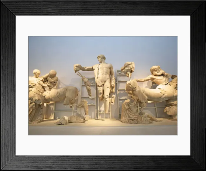 Framed Print : Pediment of the Temple of Zeus, Olympia, Arcadia, The Peloponnese, Greece, Southern Framed Print : Pediment of the Temple of Zeus, Olympia, Arcadia, The Peloponnese, Greece, Southern