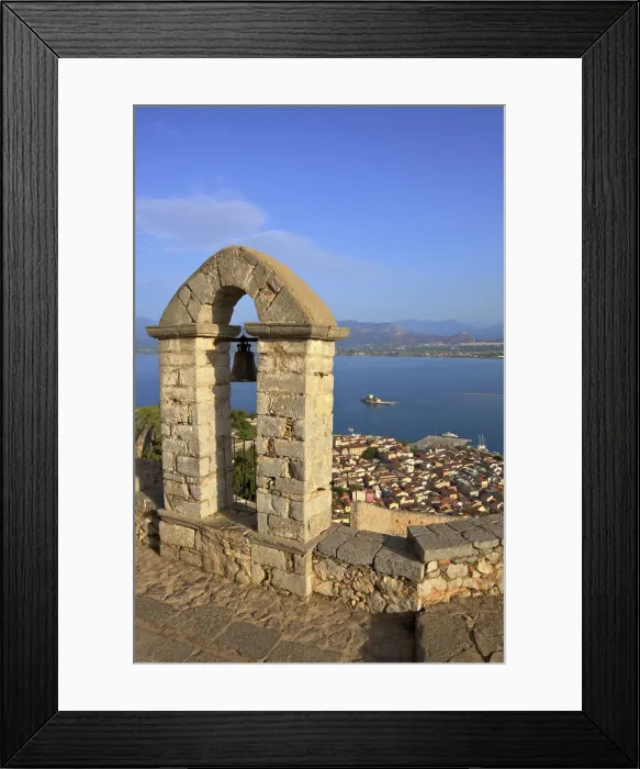 Framed Print : The Bell Tower at Palamidi Castle, Nafplio, Argolis, The Peloponnese, Greece, Southern Framed Print : The Bell Tower at Palamidi Castle, Nafplio, Argolis, The Peloponnese, Greece, Southern