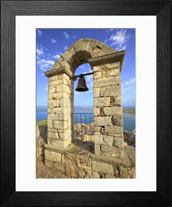 Framed Print : The Bell Tower at Palamidi Castle, Nafplio, Argolis, The Peloponnese, Greece, Southern Framed Print : The Bell Tower at Palamidi Castle, Nafplio, Argolis, The Peloponnese, Greece, Southern