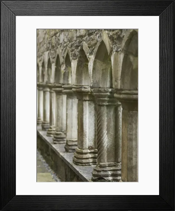 Framed Print : Ireland, County Clare, Ennis, Ennis Friary, 13th century, arches Framed Print : Ireland, County Clare, Ennis, Ennis Friary, 13th century, arches