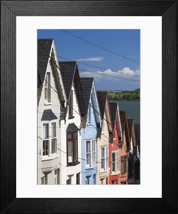 Framed Print : Ireland, County Cork, Cobh, Deck of Cards hillside houses