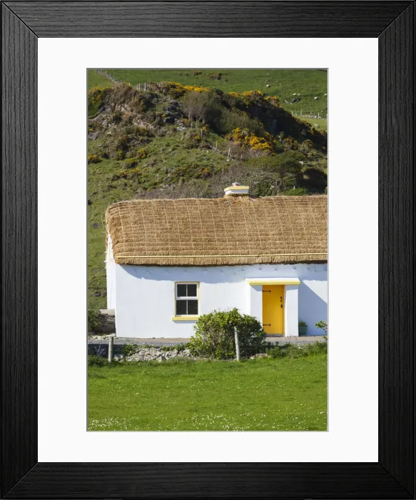 Framed Print : Ireland, County Donegal, Glengesh Pass, landscape with traditional house Framed Print : Ireland, County Donegal, Glengesh Pass, landscape with traditional house