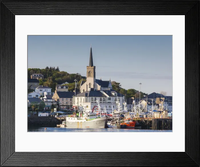 Framed Print : Ireland, County Donegal, Killybegs, Irelands largest fishing port, town view Framed Print : Ireland, County Donegal, Killybegs, Irelands largest fishing port, town view