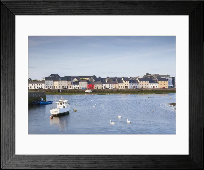 Framed Print : Ireland, County Galway, Galway City, port buidlings of The Claddagh