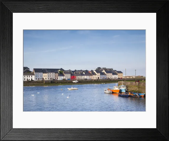 Framed Print : Ireland, County Galway, Galway City, port buidlings of The Claddagh